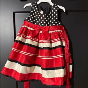 Bonnie Jean Black and Red Polka Dot Baby Christmas Dress